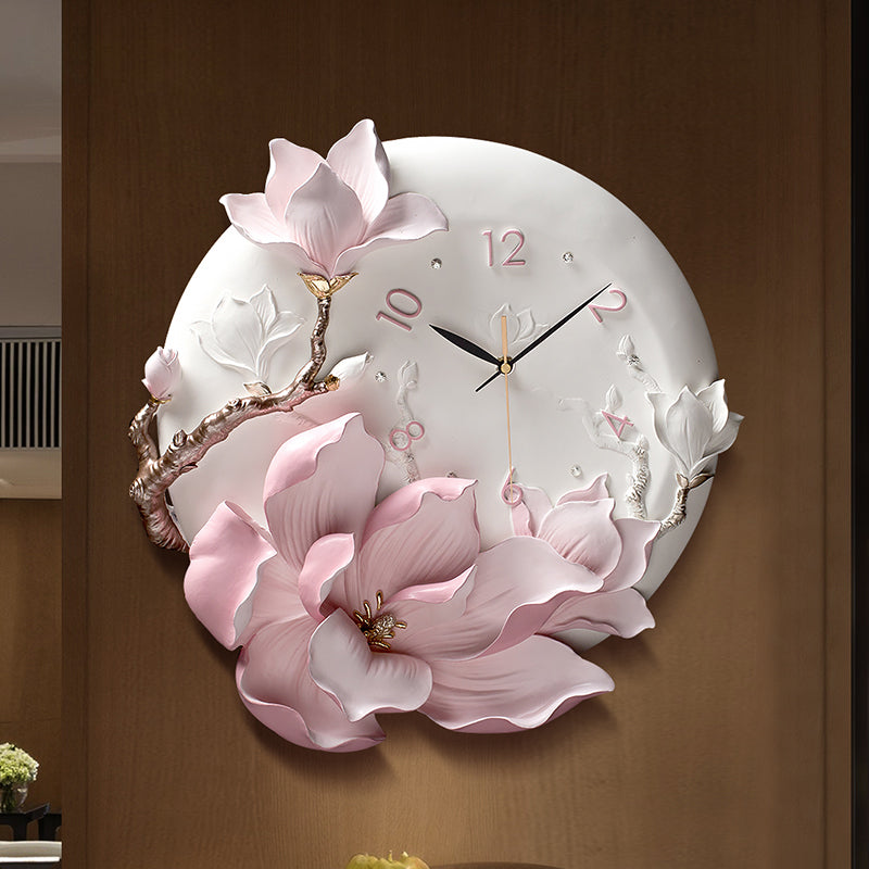 Orologio da parete Fiori rosa 3D