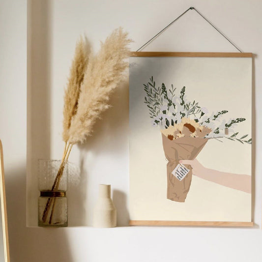 Poster Mano mazzo fiori autunno