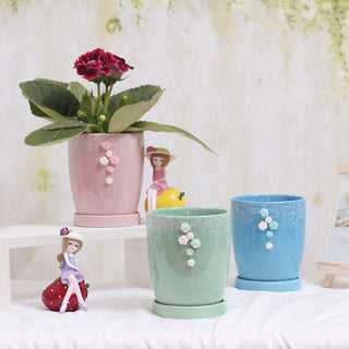 Vaso ceramica con sottovaso