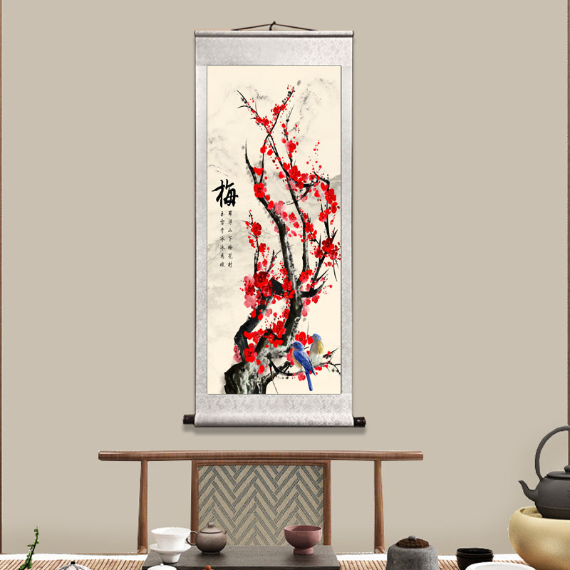 Quadro fiori prugna e orchidea