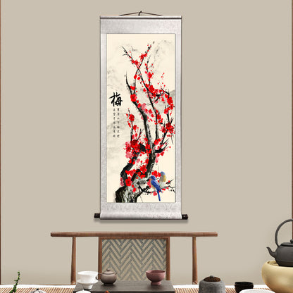 Quadro fiori prugna e orchidea