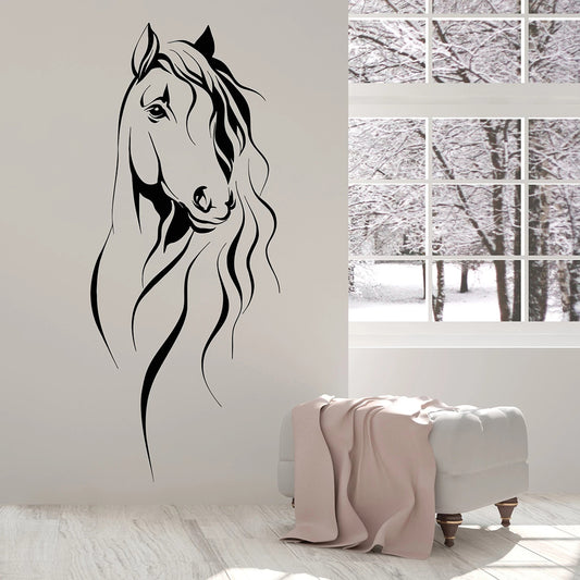 Adesivo murale Testa di cavallo profilo ascendente elegante