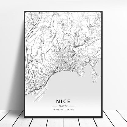 Poster Mappa Città Francesi