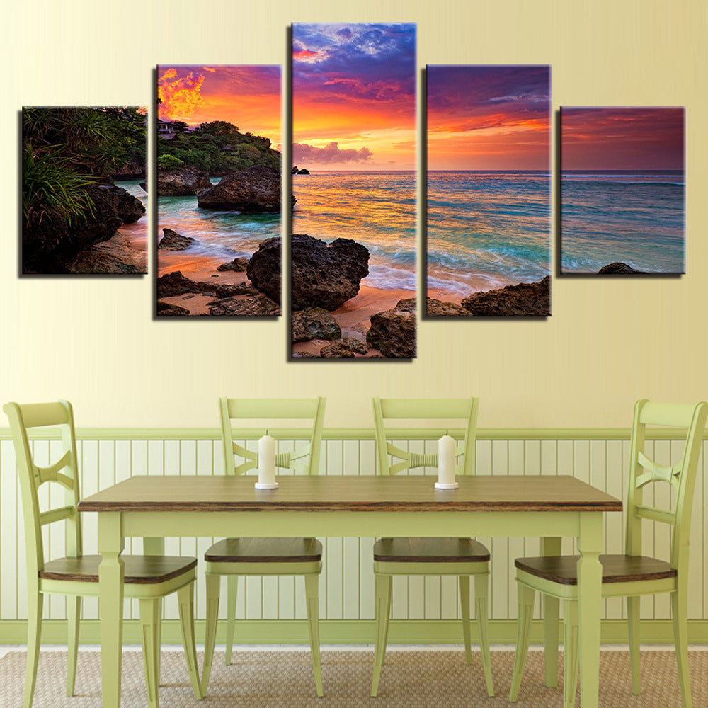 Quadro tramonto al mare