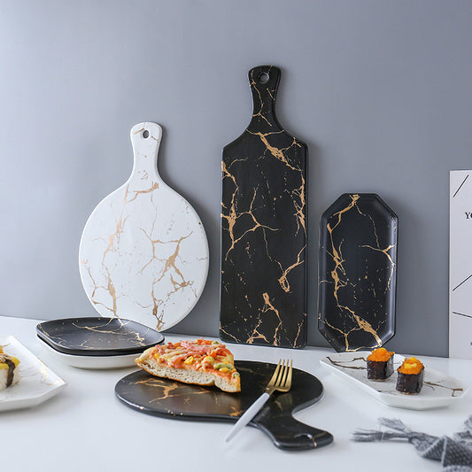 Vassoio ceramica con marmo