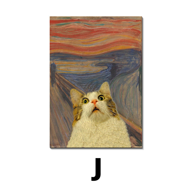 Poster Animali in stile L'Urlo di Munch