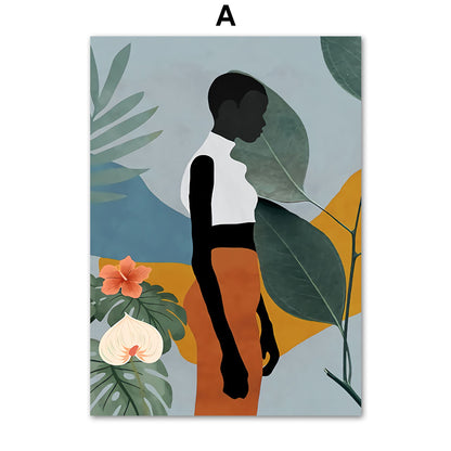 Tela donna africana fiori