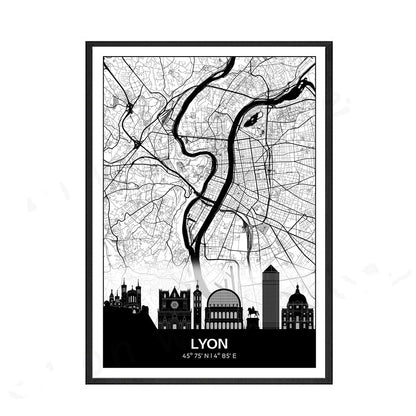 Stampa leone e mappa