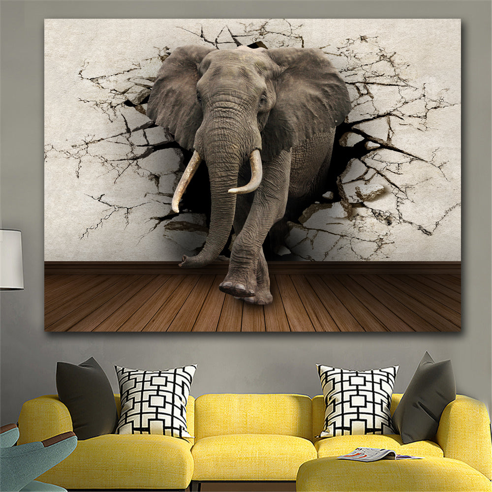 Quadro tela elefante