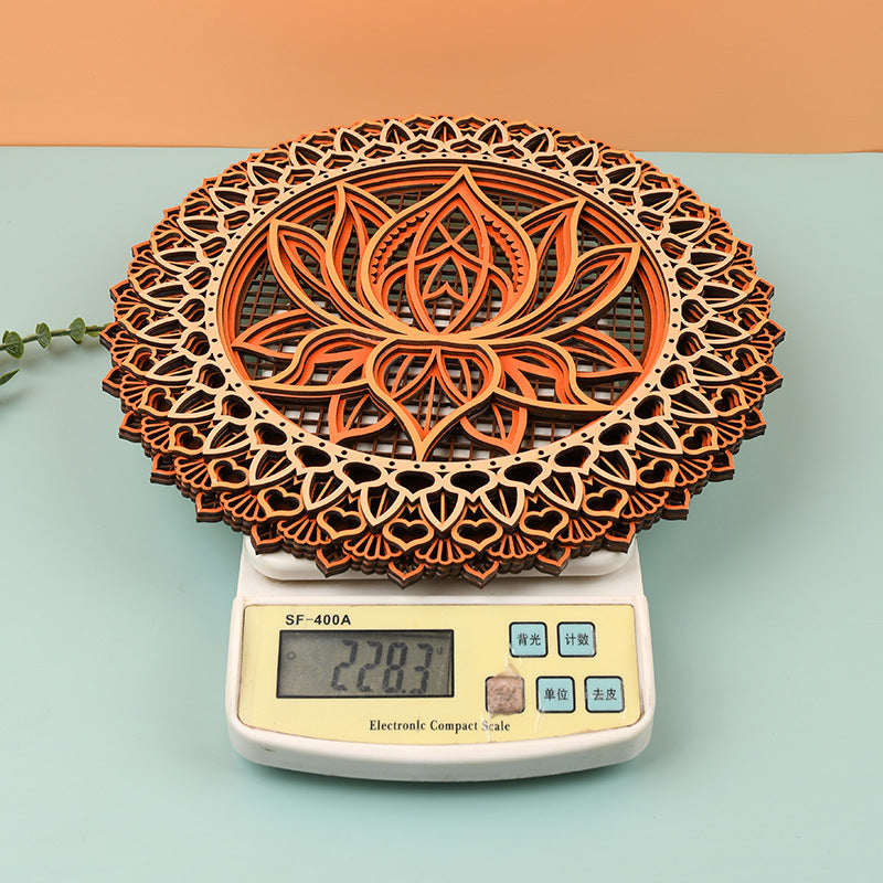 Ciondolo Legno Mandala Loto