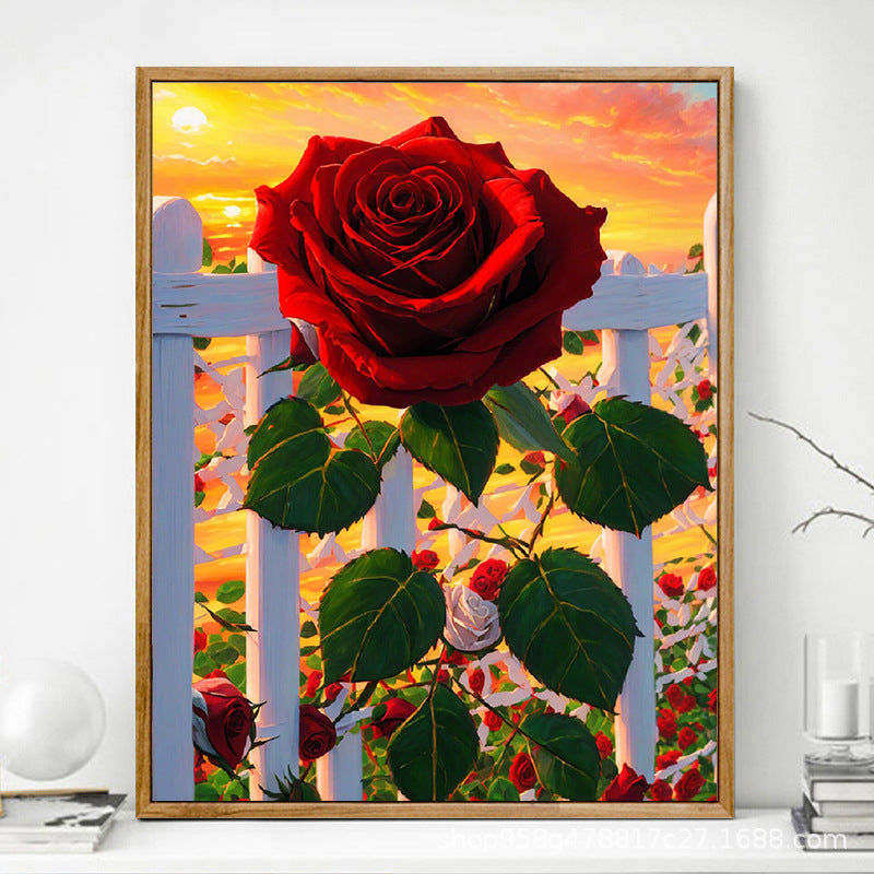 Dipinto rosa digitale fai da te