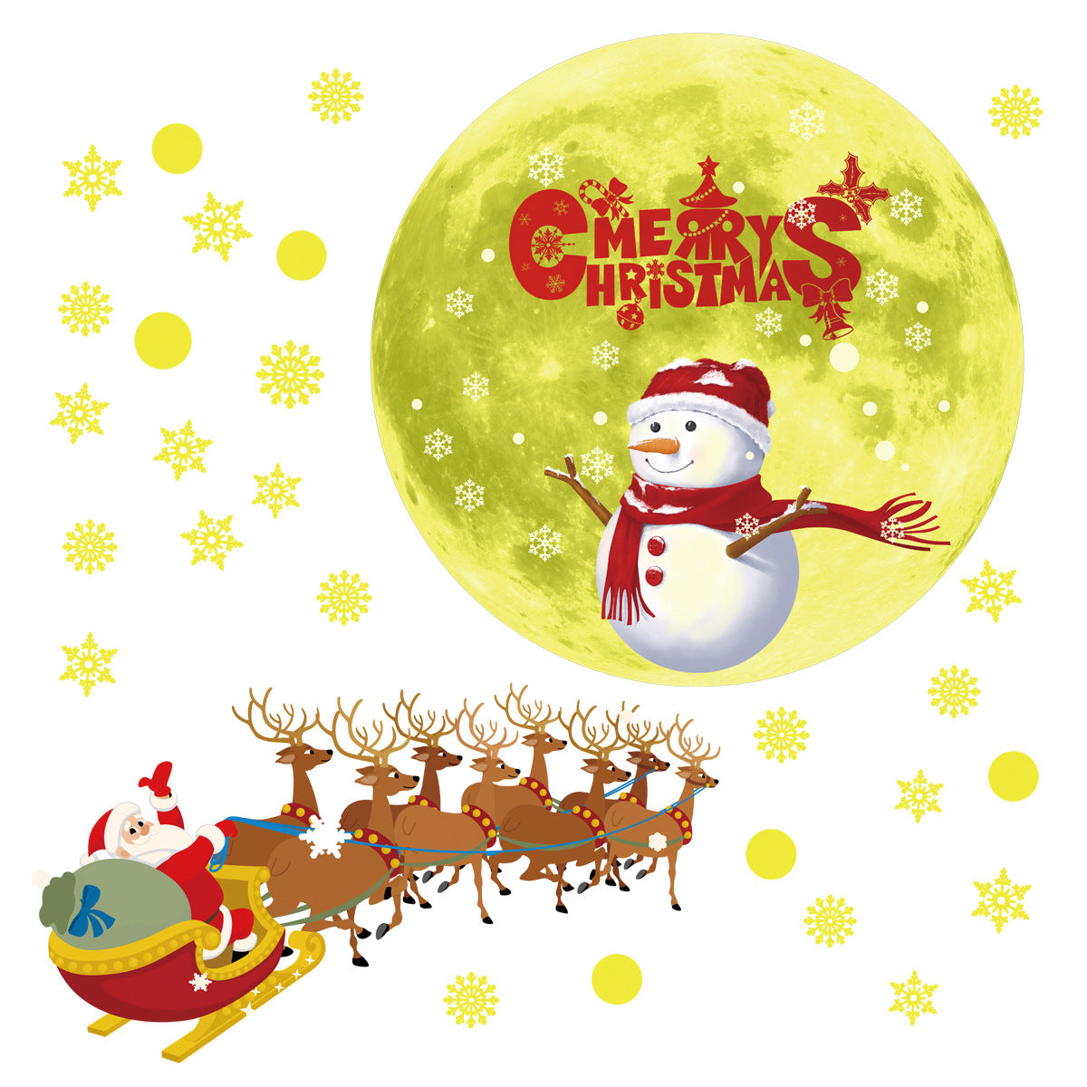 Adesivo luna fiocchi neve