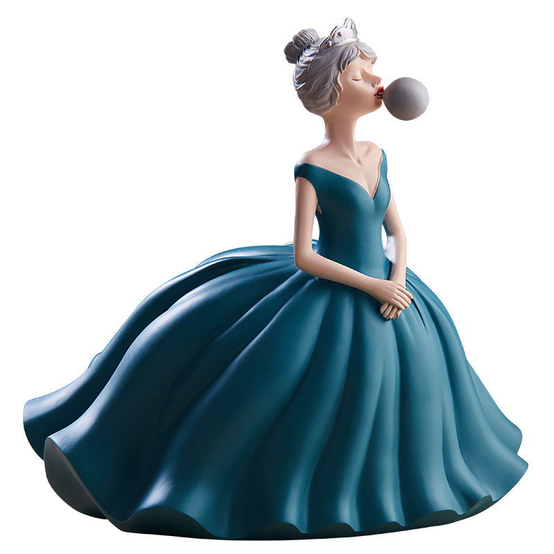 Statuina ragazza soffia bolle