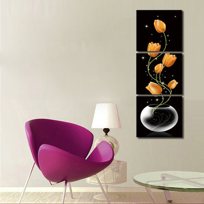 Tela tripttico fiori gialli