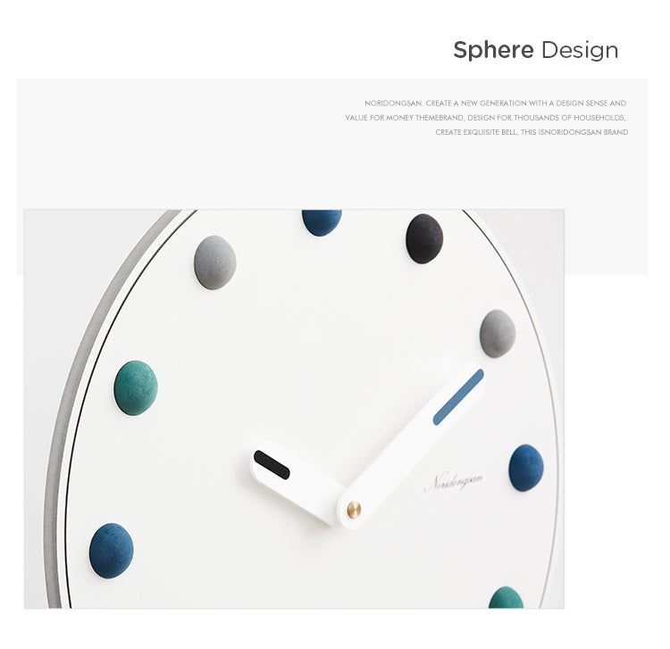 Orologio da parete Sfere teal dorato