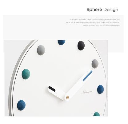 Orologio da parete Sfere teal dorato