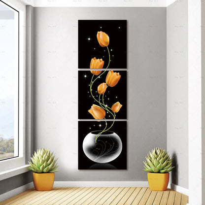 Tela tripttico fiori gialli