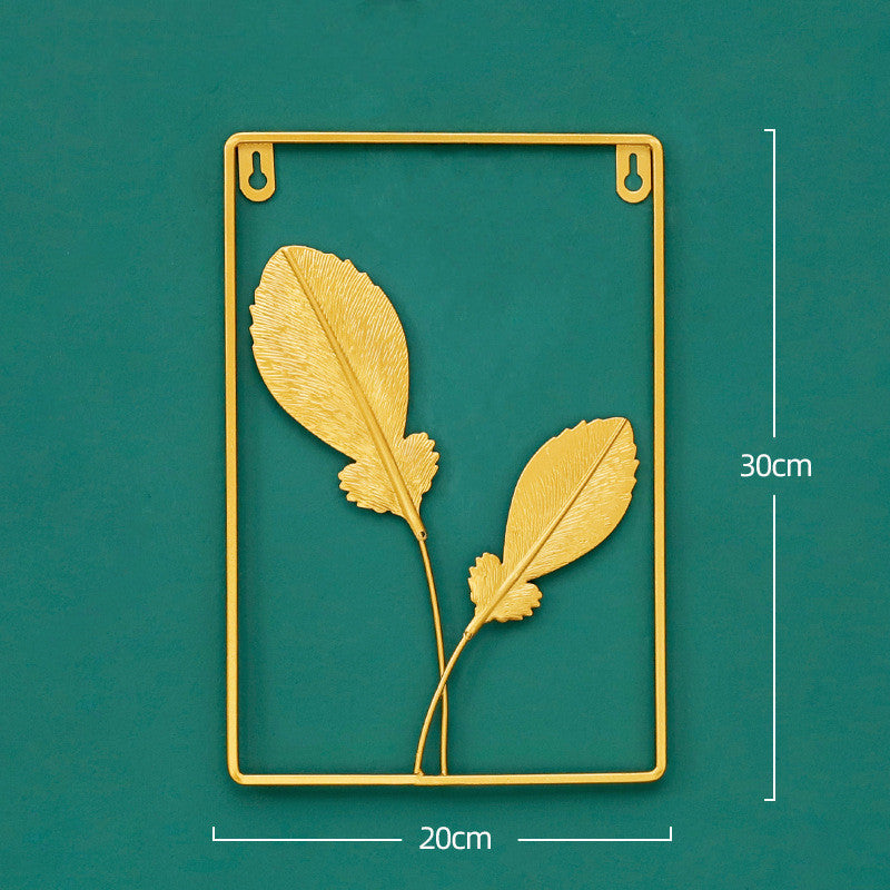 Targa in metallo Foglie di ginkgo dorate