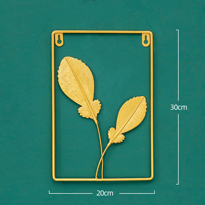 Targa in metallo Foglie di ginkgo dorate