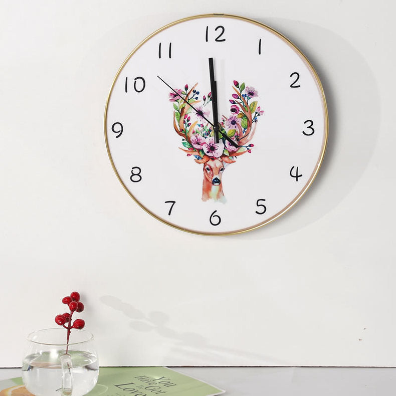 Orologio da parete Cervo fiori