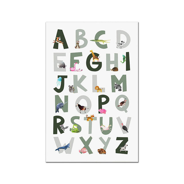 Poster alfabeto animali