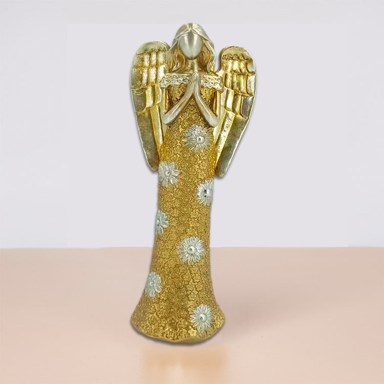 Quattro angeli snelli decorati oro