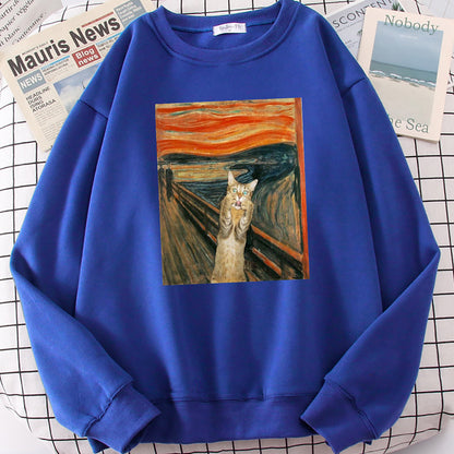Pullover Gatto Tramonto Olio