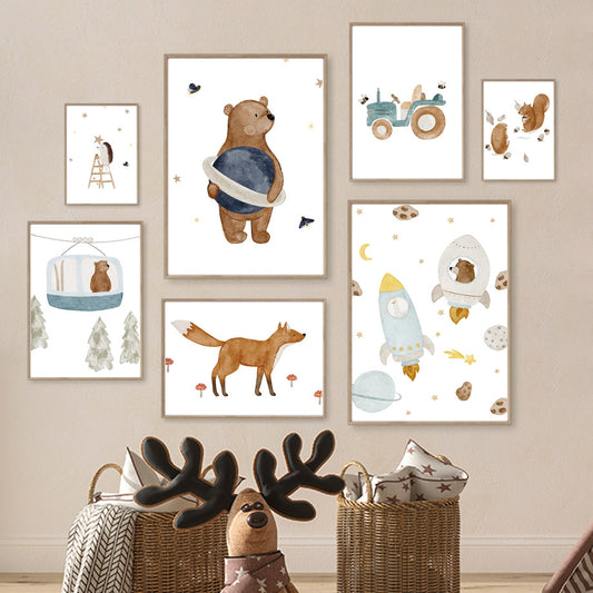 Quadro su tela Animali e avventure infantili
