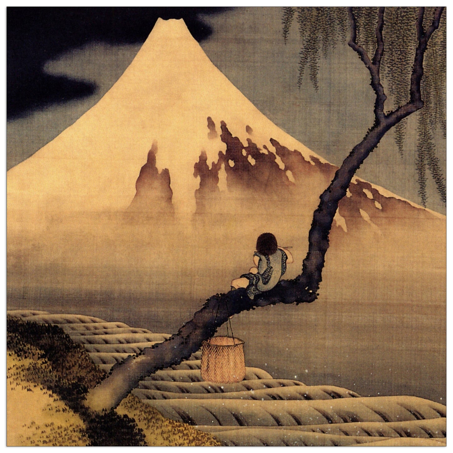 Boy in front of Fujiama cm 50x50