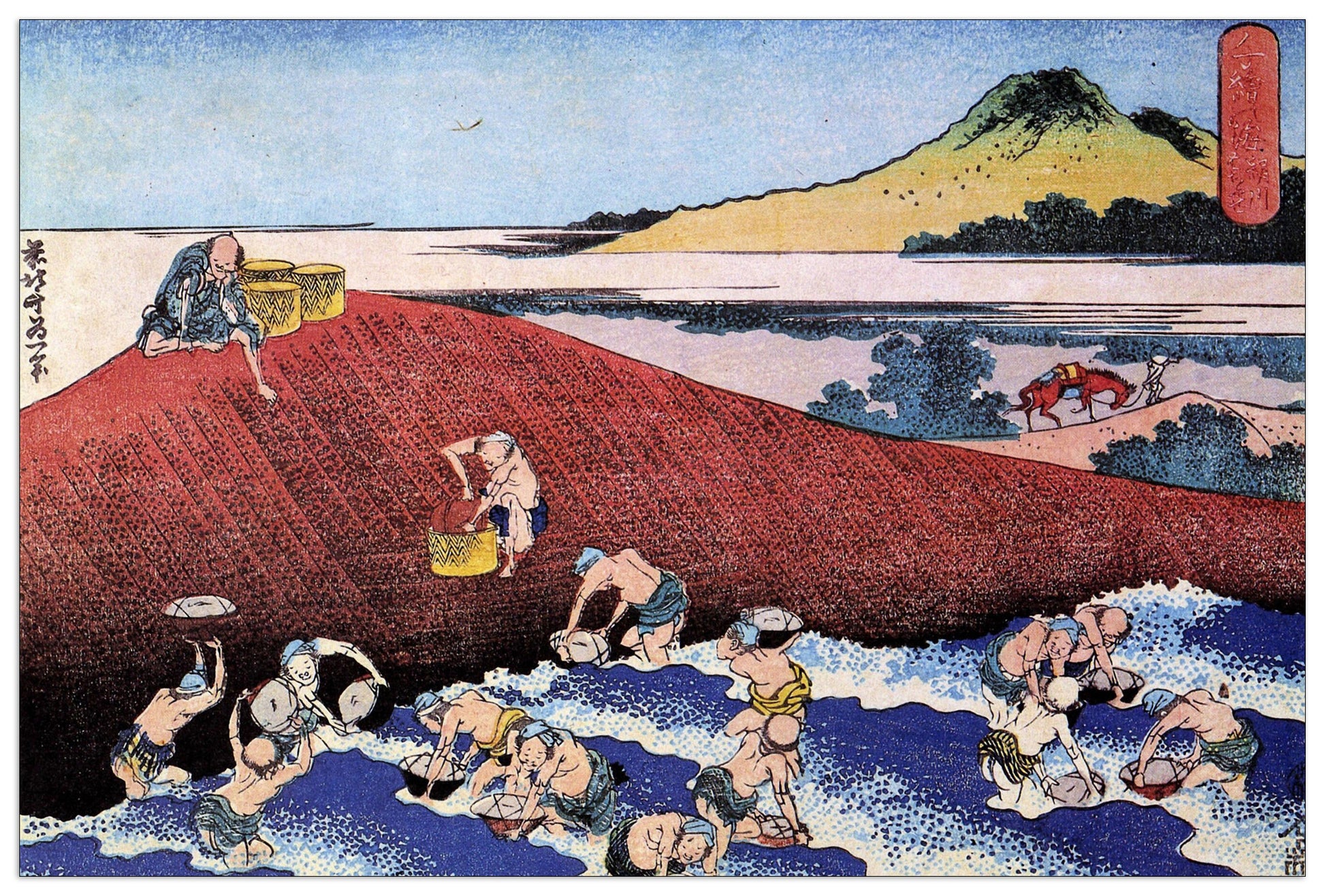 Ocean landscape with fishermen cm 90x60