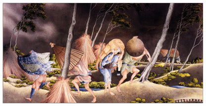 Peasants surprised by a violent storm cm 100x50