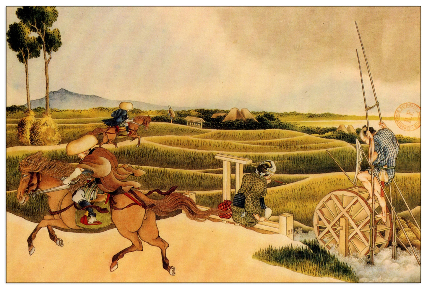 Samurai riding on horses cm 135x90