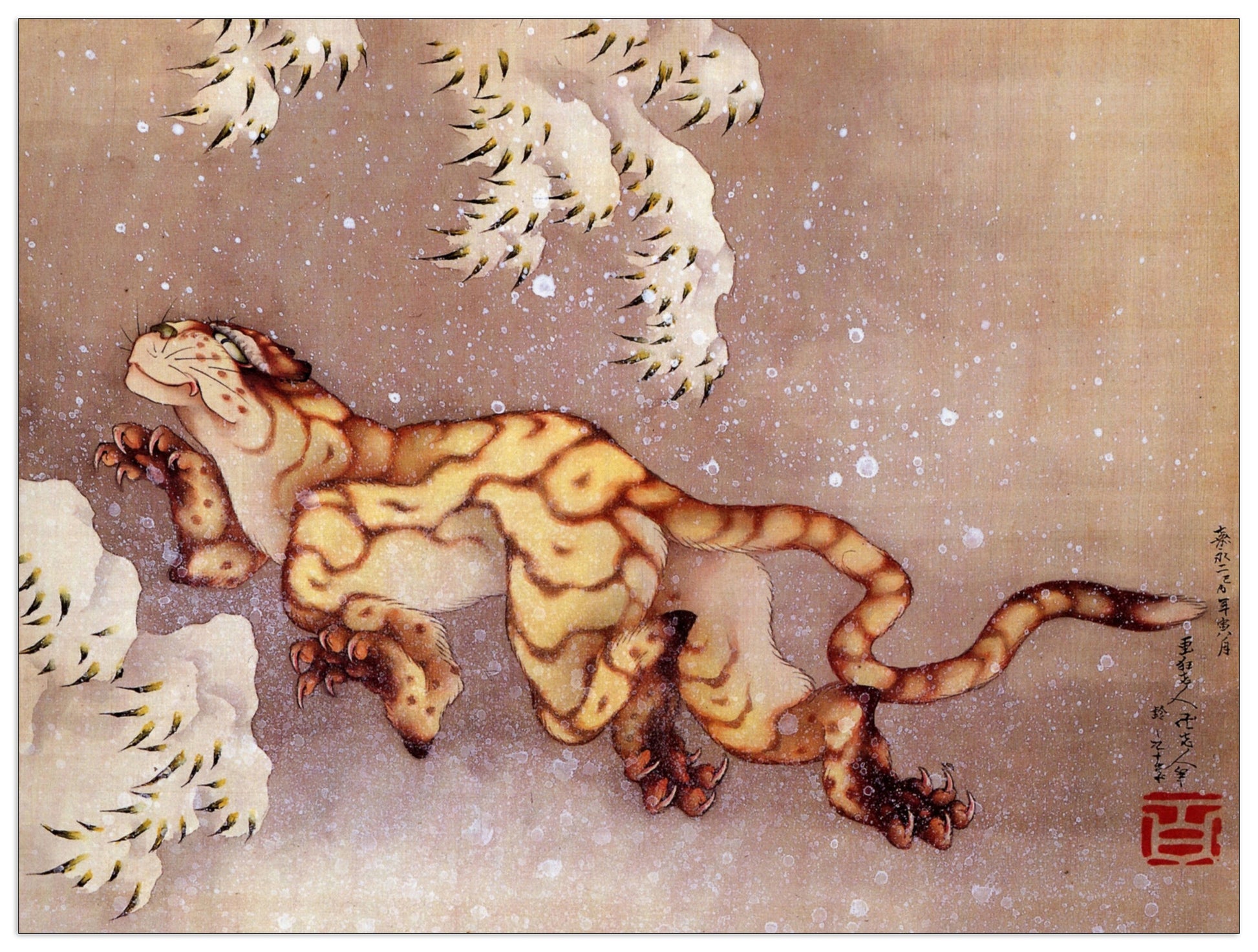 Tiger in the snow cm 120x90
