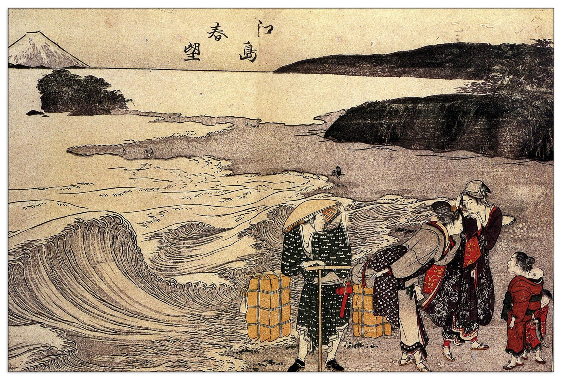 Women on the beach of Enoshima cm 90x60