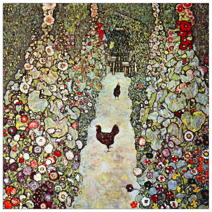 Garden Path with Chickens cm 30x30