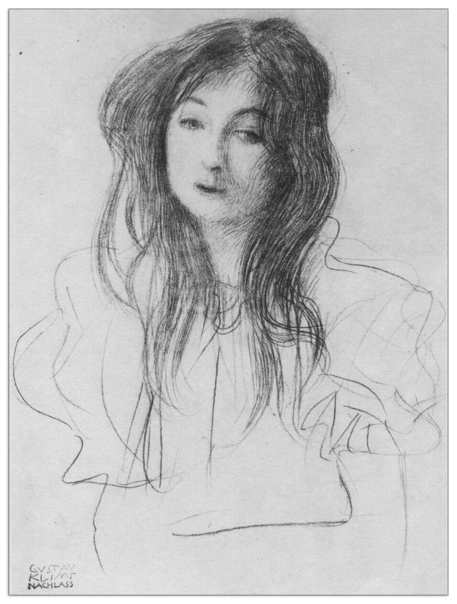 Girl with long hair cm 90x120