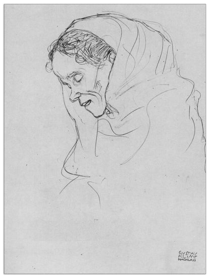 Head of an old woman in profile cm 60x80