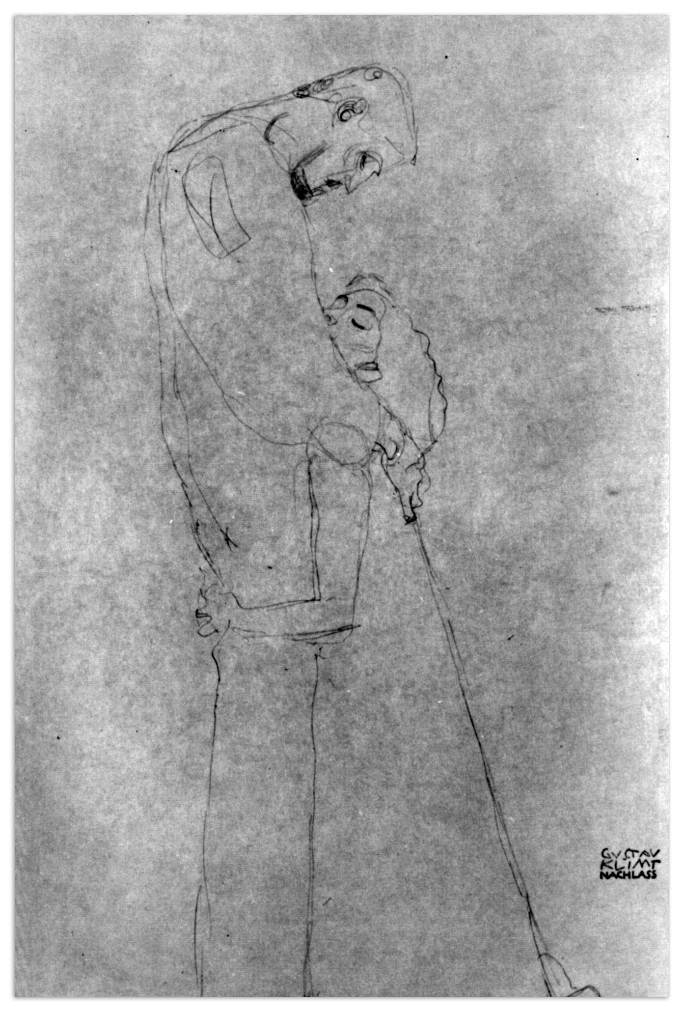 Woman and man standing in profile cm 90x135