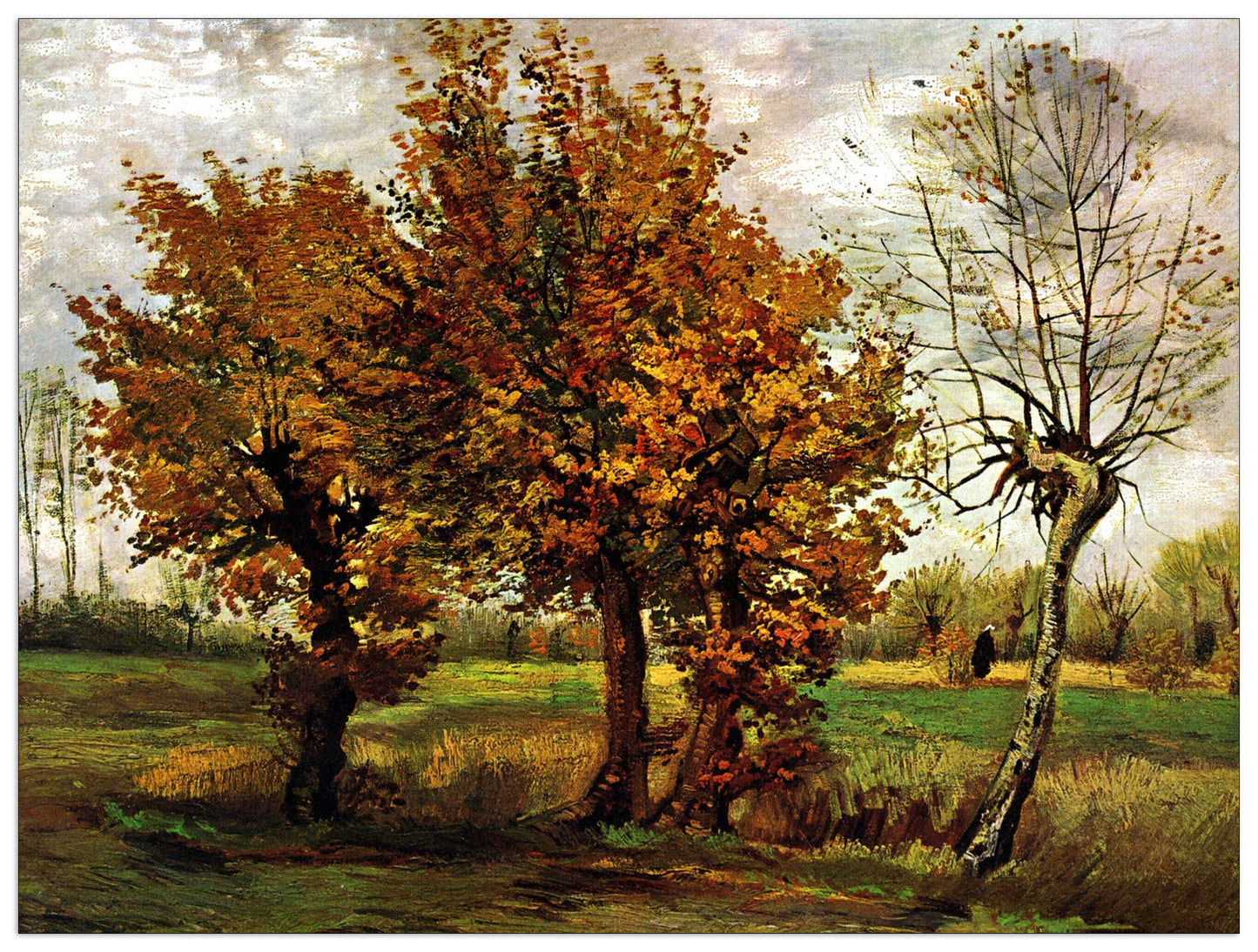 Autumn Landscape with Four Trees cm 80x60