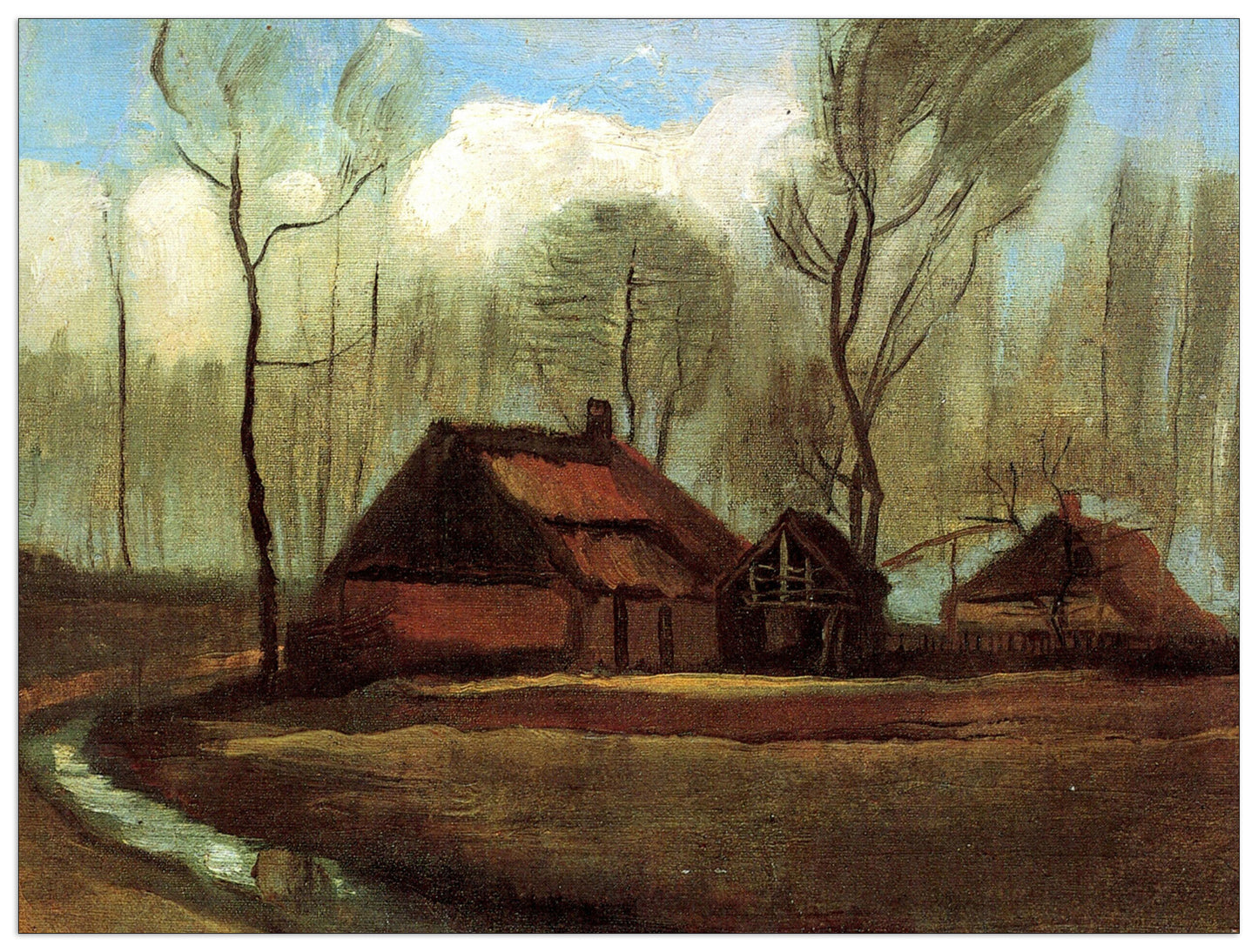 Farmhouses Among Trees cm 80x60
