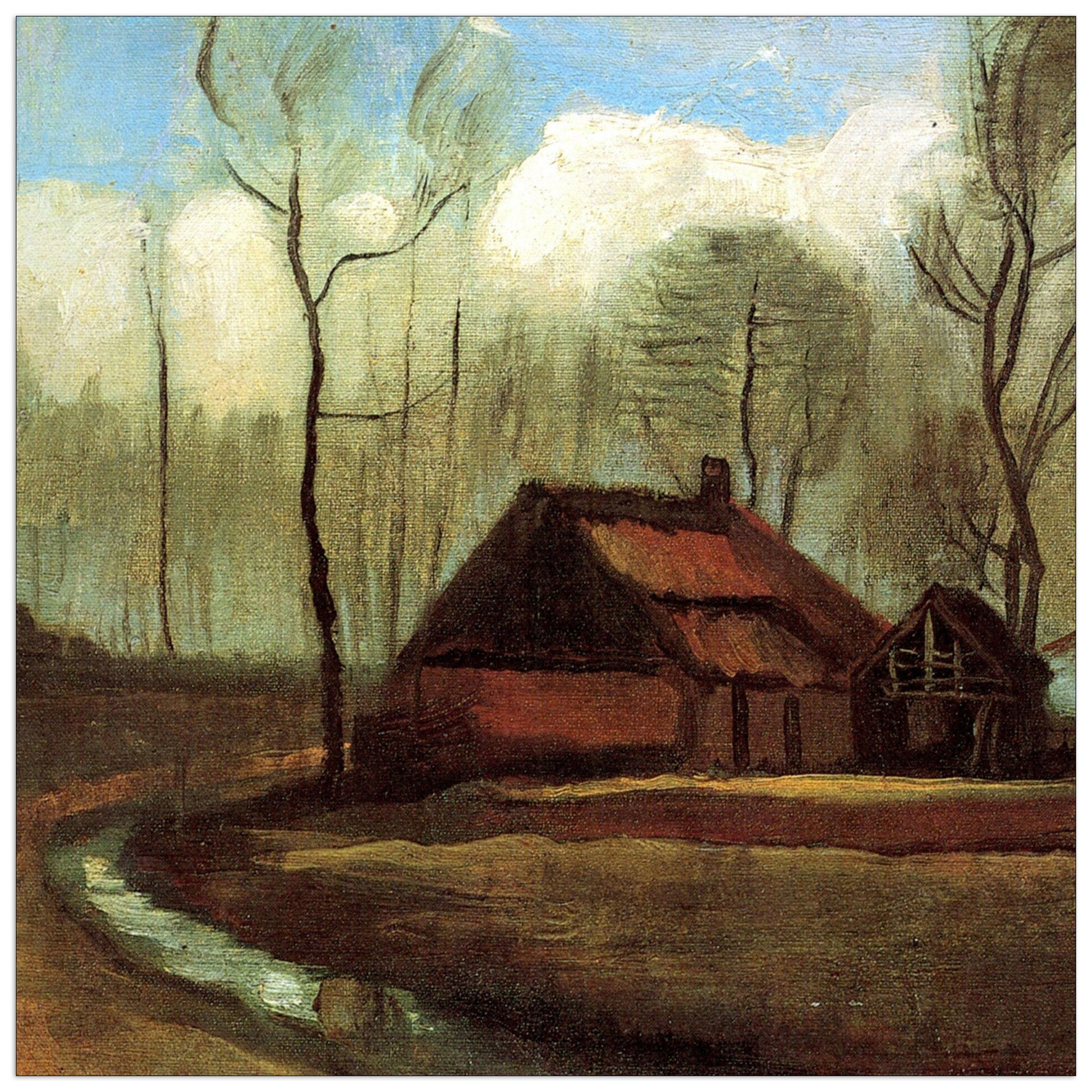 Farmhouses Among Trees cm 70x70