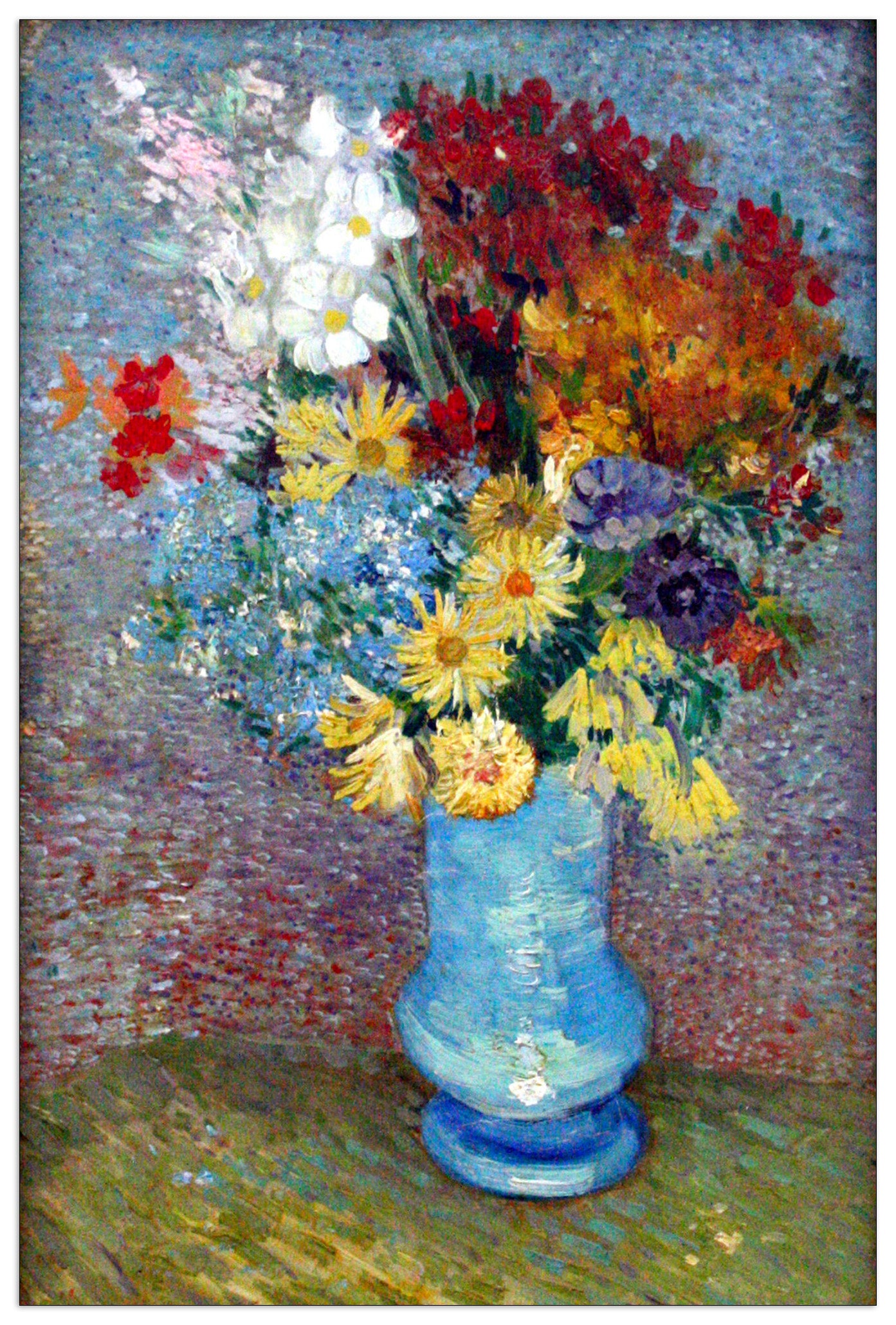 Flowers in a blue vase cm 90x135