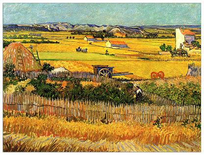 Harvest at La Crau with Montmajour in the Background cm 120x90