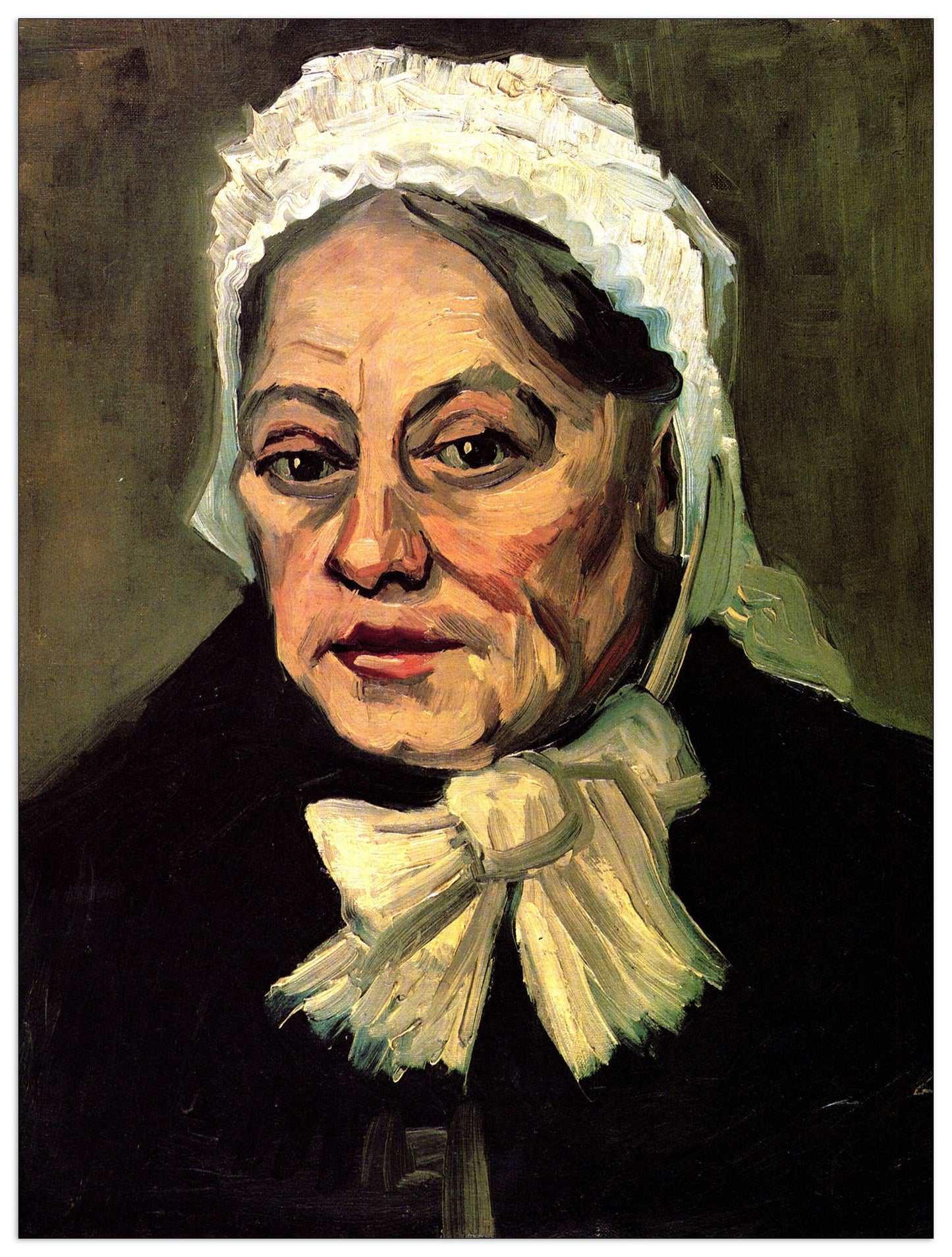 Head of an Old Woman with White Cap The Midwife cm 90x120
