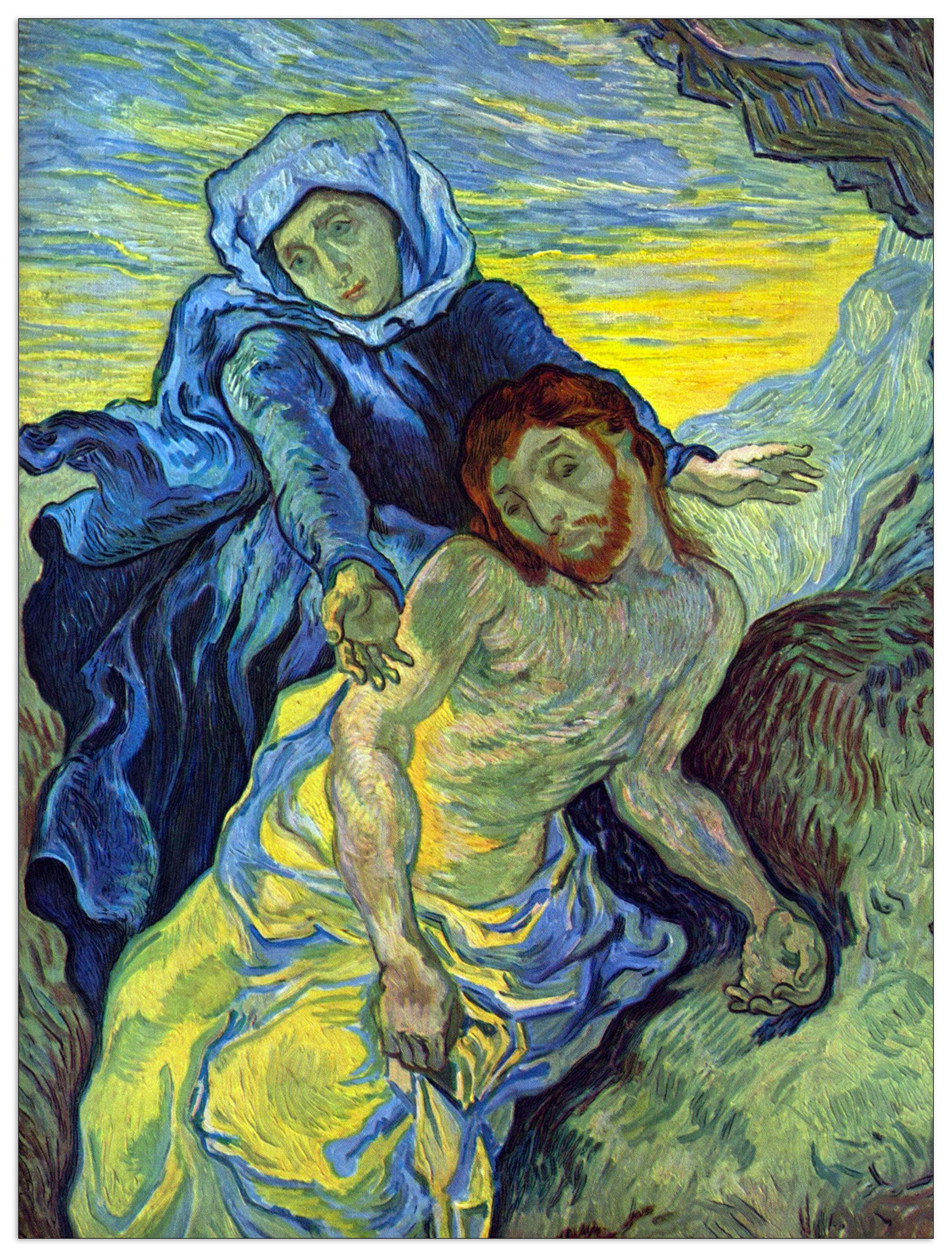 Pieta (by Eugene Delacroix) cm 90x120