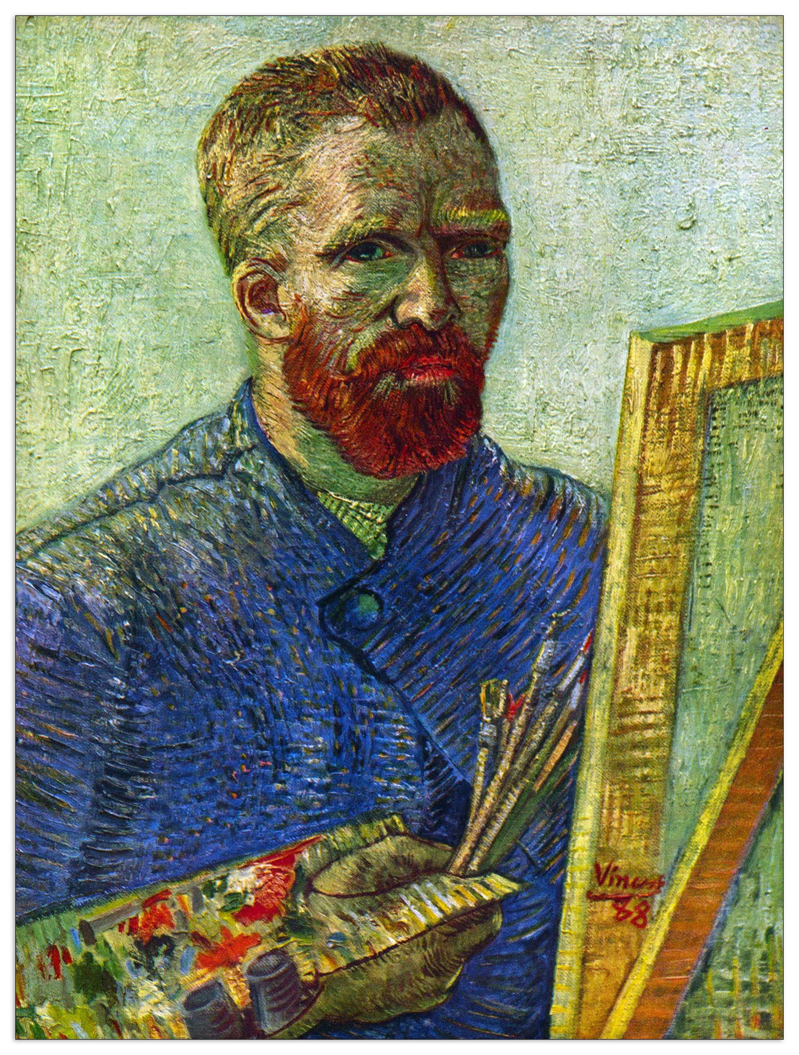 Self-portrait in front easel cm 60x80