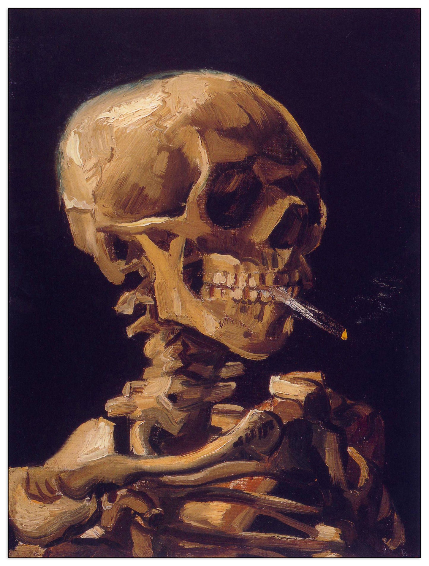 Skull with a Burning Cigarette cm 90x120