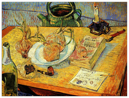 Still Life Drawing Board Pipe Onions and Sealing-Wax cm 120x90