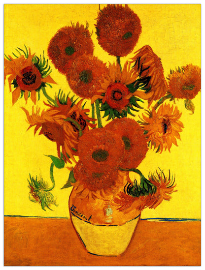 Still Life Vase with Fifteen Sunflowers III cm 60x80