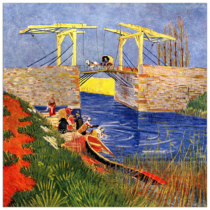 The Langlois Bridge at Arles with Women Washing cm 50x50